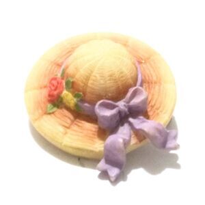 Vintage Enesco Teenie Tinies Easter Bonnet Brooch 1997 Resin Hat Pin Signed